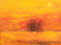 Hugo Correa, Franja de gaza, acrílico sobre tela, 120 x 120 cm., 2024